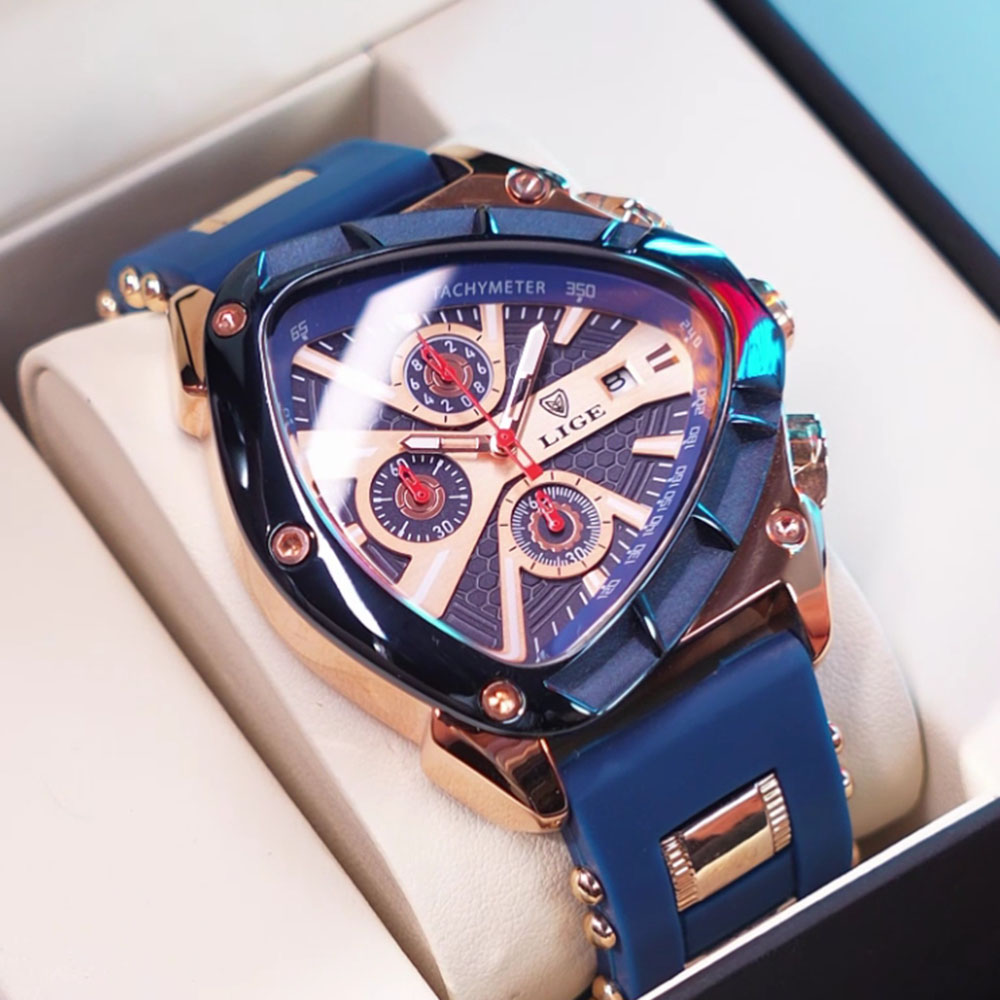 Мужские часы LIGE Fashion: тре – обзор и цена Watch Triangle Luxury
