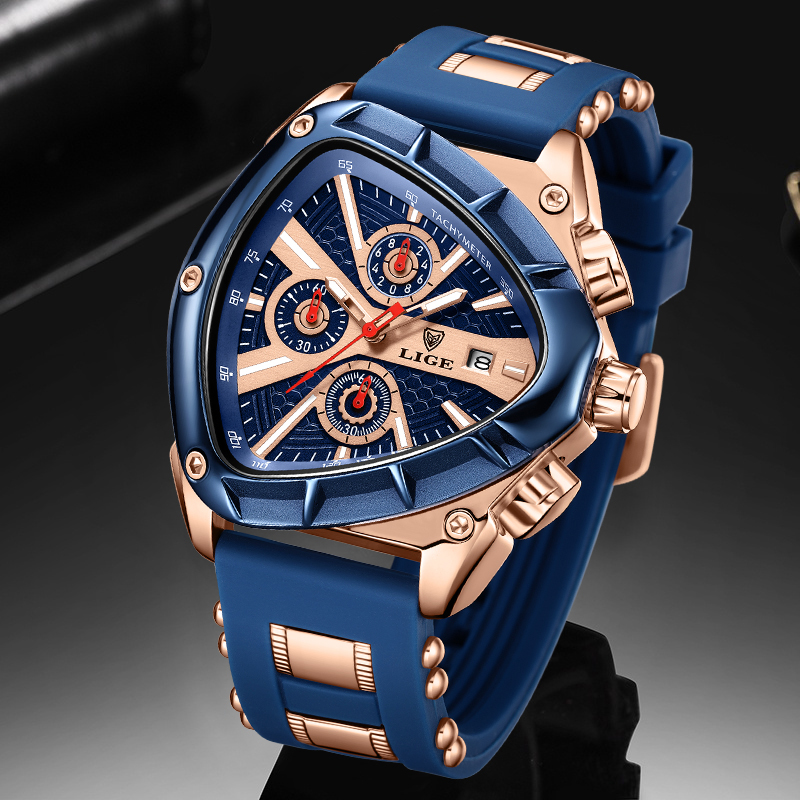 LIGE модные мужские часы треуг – обзор и цена Watch Triangle Luxury