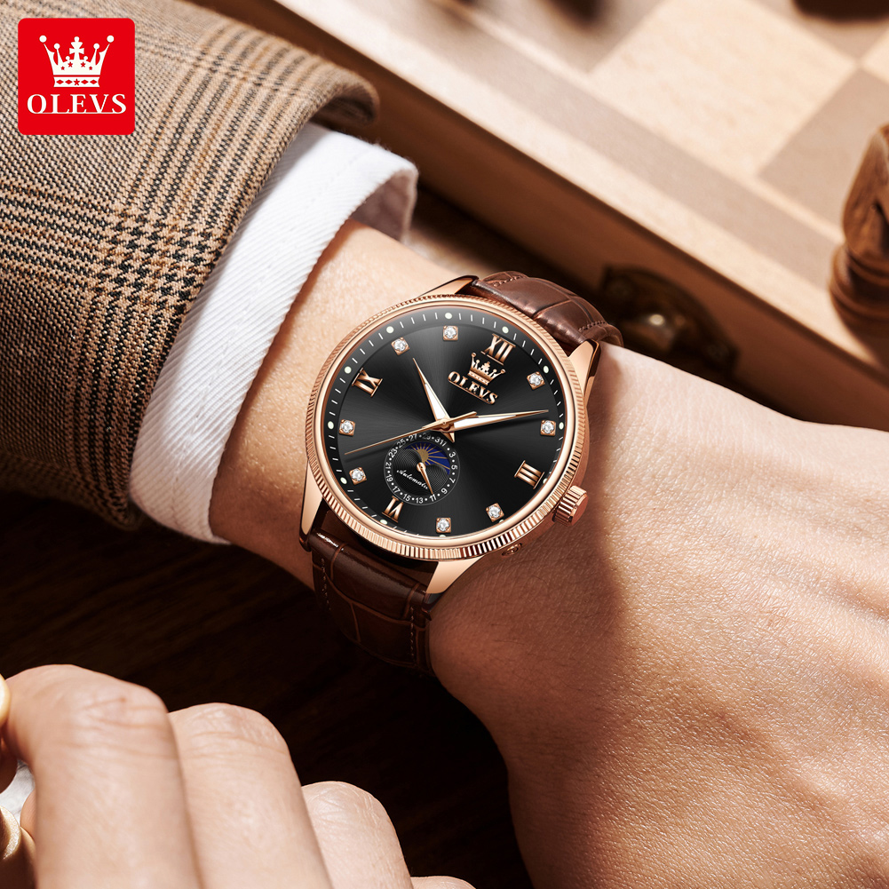 OLEVS розовое золото, черный ц – обзор и цена Luxury Watch Gold And Black