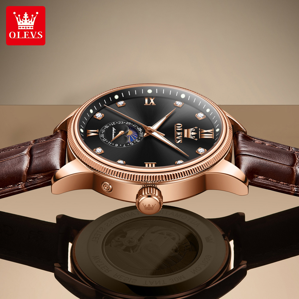 OLEVS розовое золото, черный ц – обзор и цена Luxury Watch Gold And Black