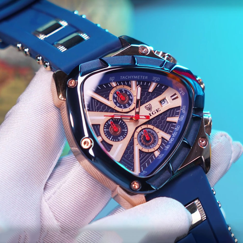 Мужские часы LIGE Fashion, тре – обзор и цена Watch Triangle Luxury