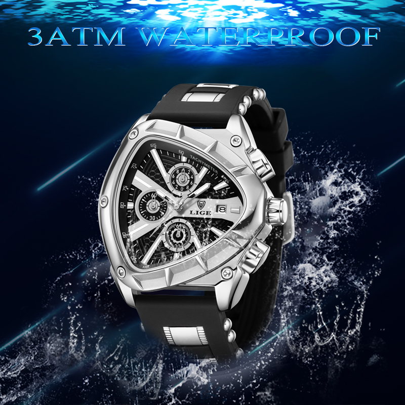 LIGE модные мужские часы роско – обзор и цена Watch Triangle Luxury