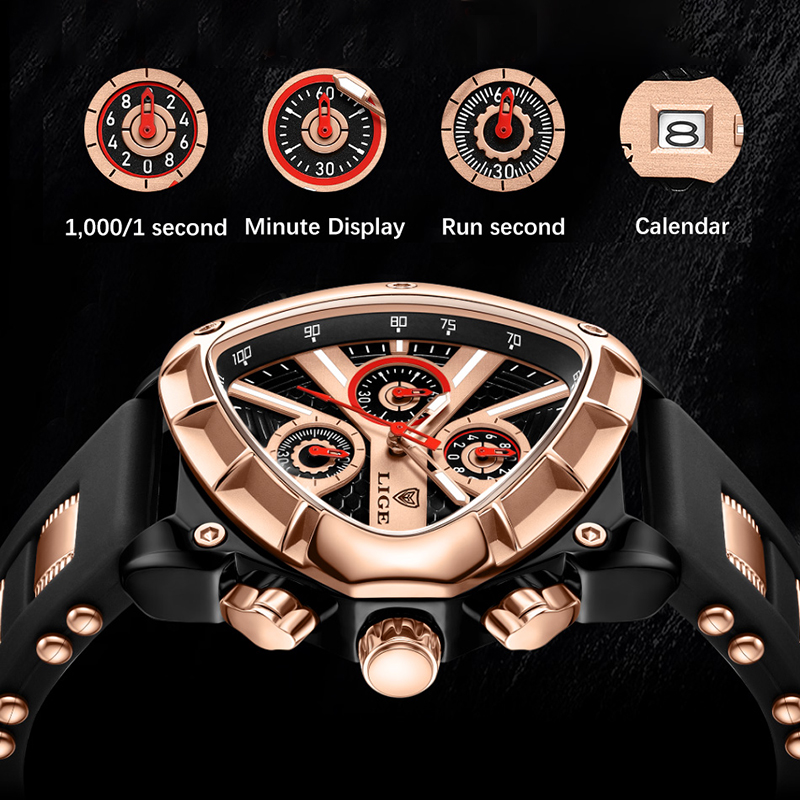 Мужские часы LIGE, модные, с т – обзор и цена Watch Triangle Luxury