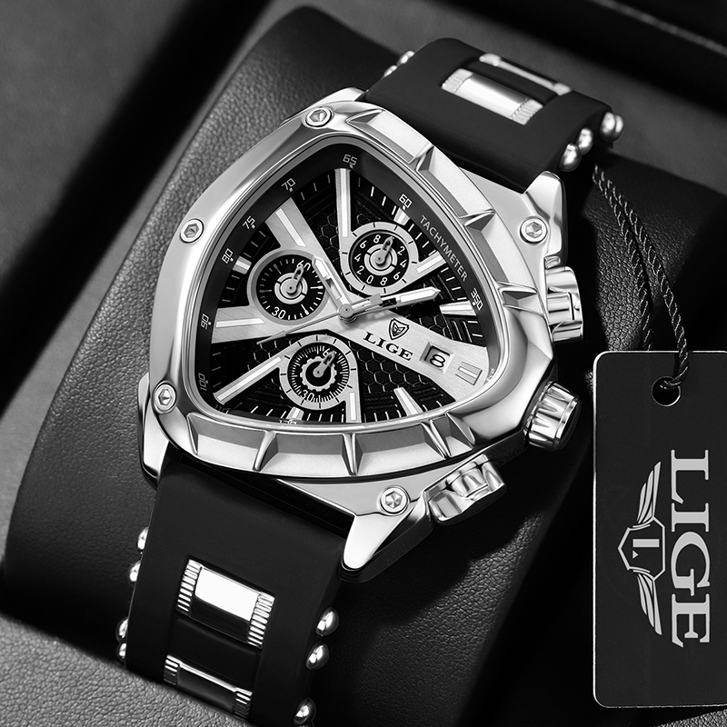 Мужские часы LIGE, модные, с т – обзор и цена Watch Triangle Luxury